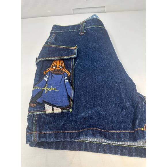 Pink Platinum Pants - Vintage Platinum FUBU Women's Denim Shorts Size 28 Fat Albert Dumb Donald Y2K